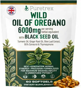 Wild Oil of Oregano 6000mg with Black Seed Oil – 95% Carvacrol & Thymoquinone for Immune Support, Gut & Respiratory Health | Vegan, Non-GMO | 60 Softgels