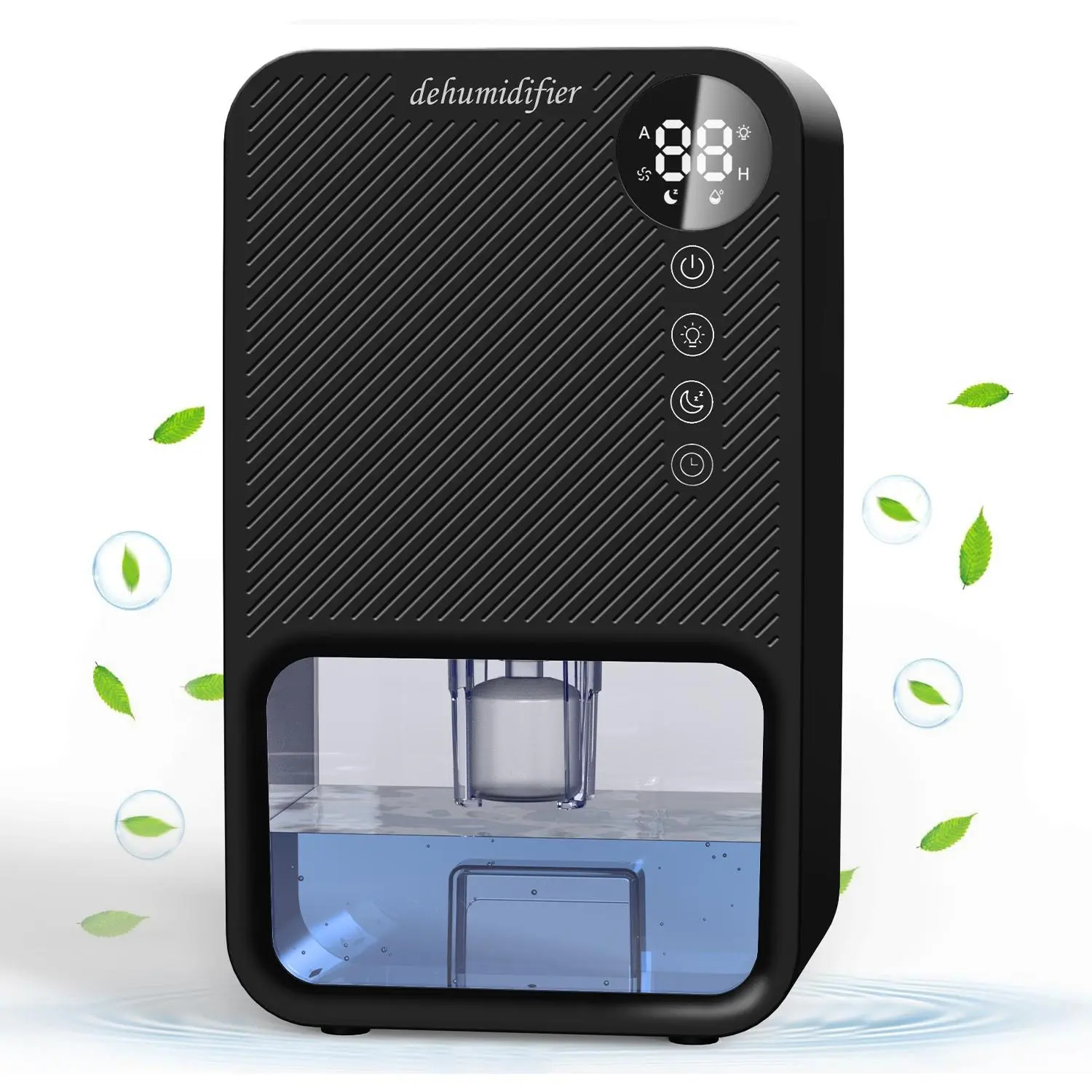 Mini Household Dehumidifier - Ultra-Silent Run, 26*12cm Slim Compact Small Footprint, Non-Energy Efficient Indoor Moisture Remover, Musty Odor Eliminator, No Complex Installation (Air Purifier Category), Standard Outlet, Bedroom Use