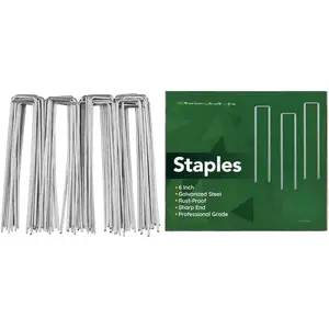 6 Inch Garden Stakes, 25 Pack Landscape Staples Anti-Rust 11 Gauge Galvanized Ground Stakes Pins for Yard Fabric, Lawns, Weed Barriers, Landscape Fabrics, Irrigation Hose