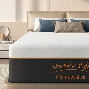 Innovative Hybrid Mattress in a Box with Memory Foam High-Grade Cotton Top Ergonomic Design for Pressure Relief Strong Edge Support Medium Firm