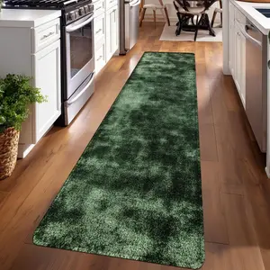 1PC， Dark Green Gradient Texture Patterned strip rugs, home décor, Home Decor Mat, bathroom mats, entryway mats, bathroom non-slip mats, indoor entrance rugs, bedroom bedside mats, kitchen mats, hallway rugs, flannel sponge rugs, hallway runner rugs