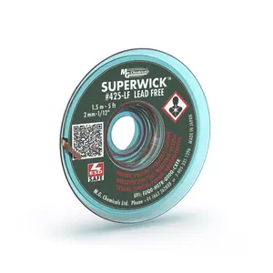 MG Chemicals 425-LF Desoldering Braid #3 Fine Braid Super Wick for Lead Free Solder, 0.075" Width x 5' Length