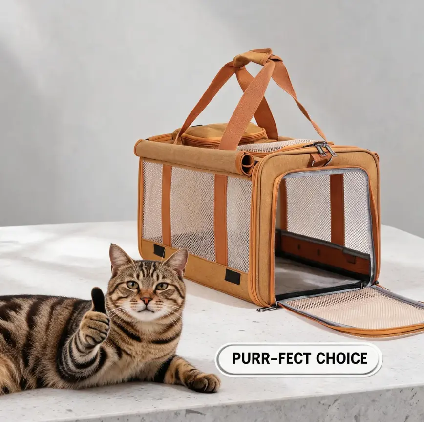 Cat Carrier Backpack Airline Approved, Ventilated Pet Travel Bag with Top Load Mesh Window, Portable Cat Dog Carrier for Small Pets Up to 15 lbs
