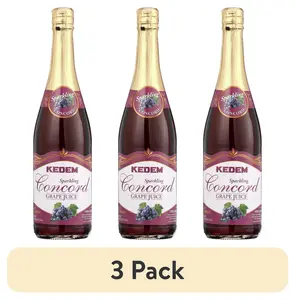 (3 pack) Kedem Concord Sparkling Grape Juice, 25.4floz,No added sugar, healthy.