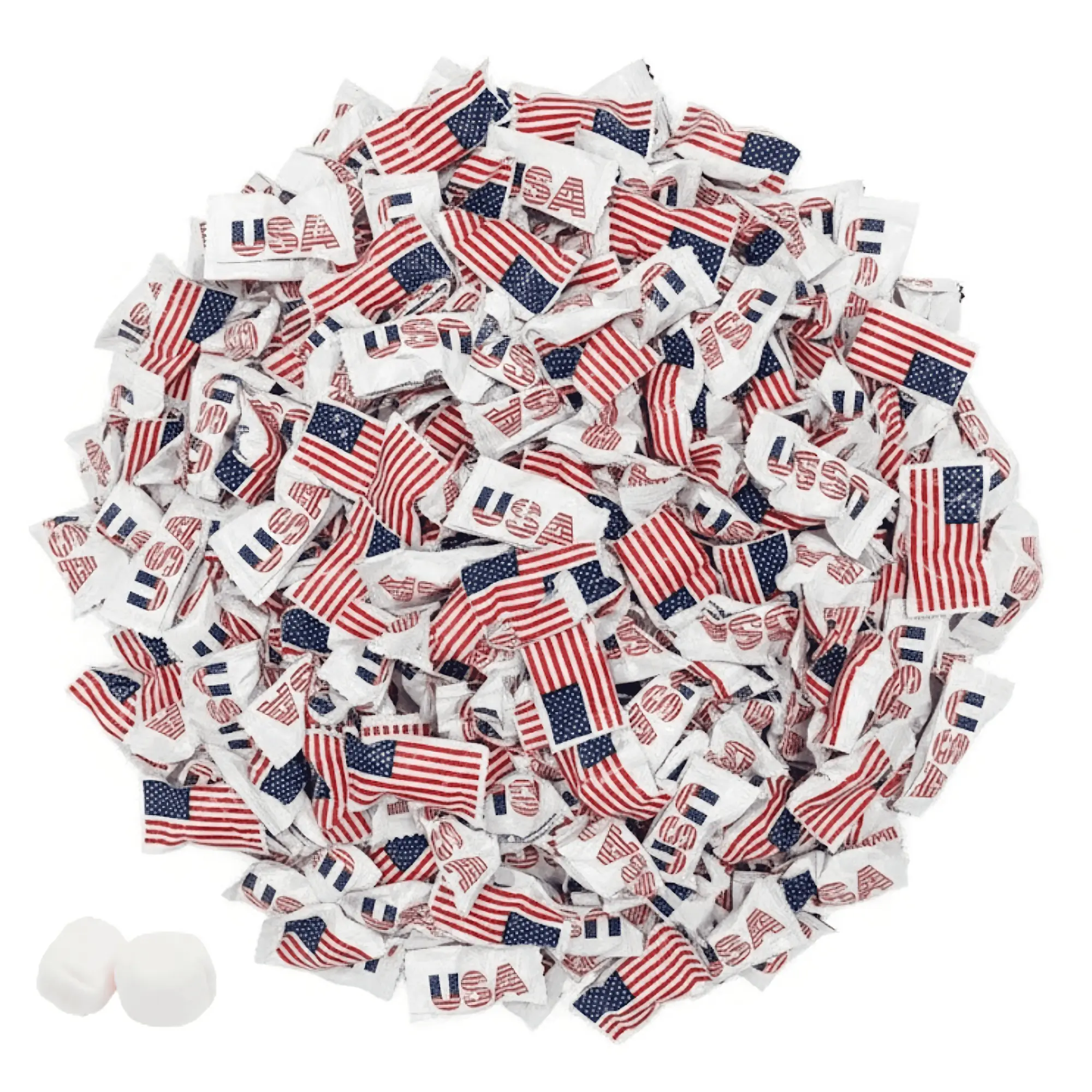 USA Flag Buttermints 220ct – Patriotic Candy for 4th of July, Memorial Day, Veterans Day, American Flag Candy, Red White and Blue Snacks, Buttermints Individually Wrapped in Bulk