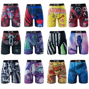 KXLBL Men's Boxer Briefs 6-Pack - Standard Length, 7-inch Inner Seam, Soft, Stretch, and Breathable Polyester Blend Fabric