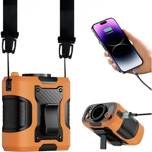 Portable Waist Fan Personal 20000mah 100 Speeds Clip On Shirt Fan Belt Cooling Device Wearable Cool Body Blow Cold Air Rechargeable Pocket Mini Men Workers Outdoor Travel Hiking Gifts