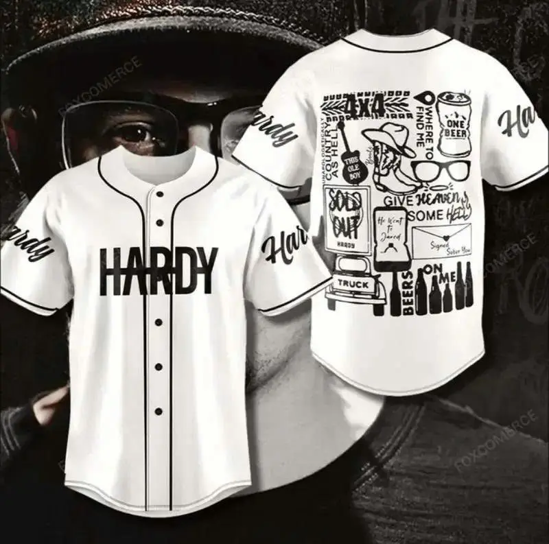 HARDY Concert Tour Baseball Jersey, Country Music Fan Jersey, Retro Country Concert Shirt