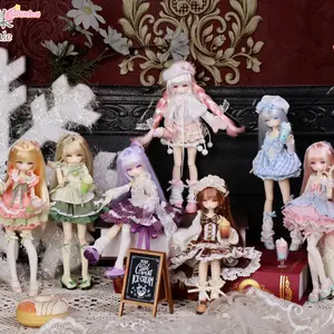 Four Seasons Tea House Story Series BJD Blind Box, Cute 1/6 Action Figure Collection Hair Transplant Ball Jointed Doll, Kawaii BJD Action Figure Toys Birthday Gifts for Girls