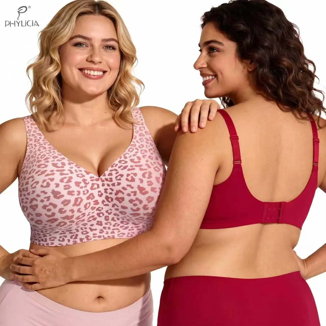 PHYLiCIA Jelly Bras Women Seamless Lift Bra Wireless Push Up No Underwire Full Coverage Plus Bras Comfort Supportive Sports T-Shirt Bra