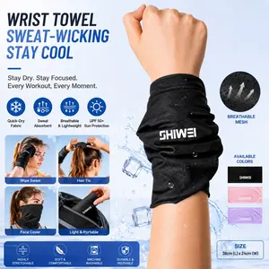 1PC Sports Wrist Towel Sweat Wicking Quick Dry Cooling Breathable Wristband Headband Face Cover for Gym Running Workout Fitness Men Women