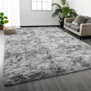 Ultra Soft Silk Wool Solid Color Flocking Carpet, Long Hair Rug for Living Room Coffee Table Bedroom Window Seat Home Bedside Mat Floor Pad