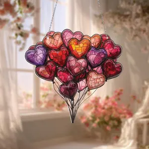 Heart Balloon Suncatcher | Romantic Window Hanging | Valentines Day Gift for Her | Anniversary Gift