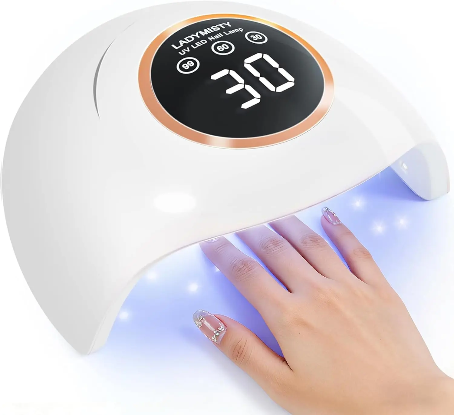 72W UV Nail Lamp, Upgrade UV Light for Gel Nails, 3 Timer Nail Dryer, LCD Display, Smart Sensor, 99s Low-Heat Mode, Nail Lamps for Gel Polish for Beginners, Home DIY Salon Tool