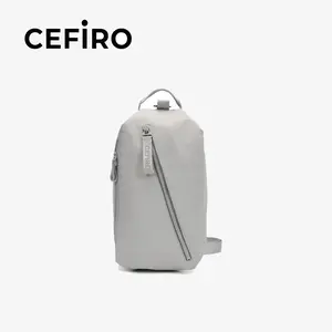Fast Track Sport Bag 6L Light Grey Water-Resistant Nylon with Microfiber Leather Details Adjustable Strap Minimalist Design