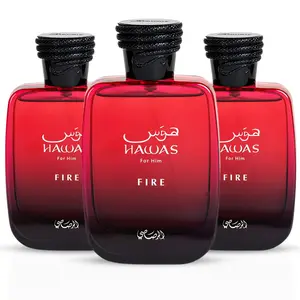 Hawas Fire For Him Eau De Parfum Spray 100ML (3.4 OZ) By Rasasi | Experience A Long Lasting, Luxurious Masculine Scent. (PACK OF 3)