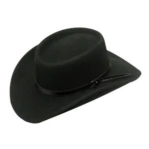 Twister Crushable Gambler Black Felt Wool Cowboy Hat 7211801