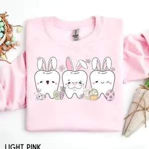 Dental Squad Easter Sweatshirt, Bunny Tooth Spring Crewneck, Dental Hygienist & Office Staff Team Gift