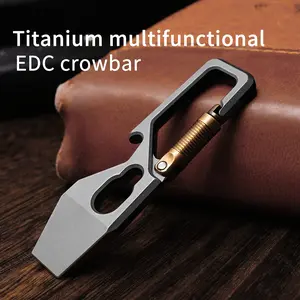Titanium Alloy Keychain Pry Bar Tool, Mini Decorative Multi-Function Edc Backpack Climbing Hook, Pocket Tool for Outdoor Camping Use, Portable Hand Tool, Portable Tool Accessories, Survival Tools