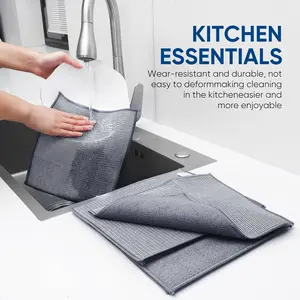 10PCS Set Non-Scratch Steel Wool Dishcloth - Multi Purpose Wire Dishwashing Rags Kitchen Towels and Dishcloths Sets Durable Cleaning Pads Bathroom Home Essentials Cleaning Supplies Tools