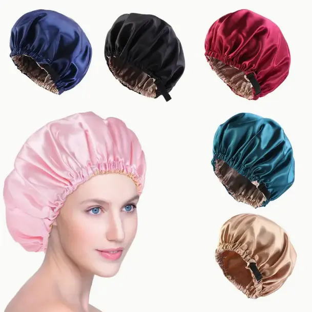 Adjustable Silk Bonnet Double Layer Satin Bonnet Hair Bonnet for Sleeping Bonnet for Women Hats Curly Natural Hair for Curly Braids Reduce Frizz