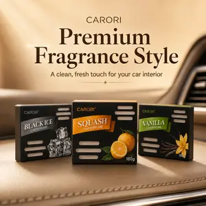 CARORI 180g Car Gel Air Freshener, 90+ Days Long Lasting Car Perfume for Car Bedroom Bathroom, Black Ice Squash Vanilla Scent