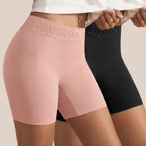 Women's Ribbed Nylon High-Waisted Panties 2-Pack, Textured Slimming Briefs with One-Piece Cut, Breathable and Stretchy for Warm Weather, Comfort Fit Underwear