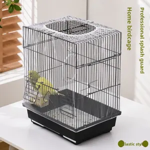 Bird Cage Cover Dust Proof & Anti Splash - Breathable Mesh for Parrot Cockatiel Budgie, Catches Seeds & Feathers, Washable Reusable Bird Supplies Parakeet Cage Accessories