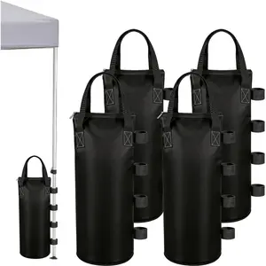 140 LBS Zipper Canopy Weight Bags, Heavy Duty Sand Bags for  Canopy Tent Gazebo Pergola Patio Umbrella, 19 x 8 Inches Tent Weights Set of 4, Canopy Accessories for Outdoor Stability (Black)