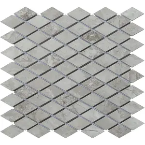 Intrend Tile  Limestone Diamond Mosaic - Grey