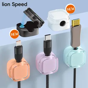 New color scheme 6-Pack Magnetic Cable Organizer Clips – Wall & Desktop Cord Holder, Minimalist Black & White + Macaron Colors for Home & Office