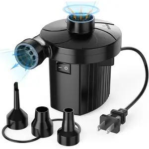 Electric Air Pump for Inflatables, Portable Quick-Fill with 3 Nozzles, 110-120V, Inflator & Deflator for Outdoor Camping, Air Mattress Beds, Boats, Inflatable Cushion, Couch, Pool Floats