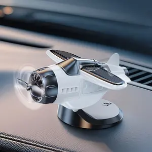 Solar-Powered Car Airplane Ornament, Creative 360-Degree Rotating Car Decoration, Dashboard Light-Sensing Fan Accessory, Car Interior Decor, Car Desktop Decor, Car Accessories