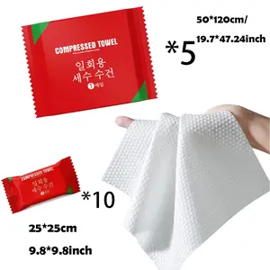 Disposable compressed bath towel and face towel set 5pcs bath towels and 10pcs face towels, extra large and thick for portability, suitable for travel, hotels, and sports, can be used both wet and dry.