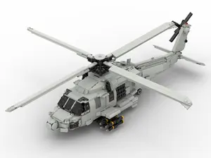 MH-60R Seahawk Helicopter Building Block Set 1678pcs with 8pcs Figures Toys for Enthusiasts and Collectors