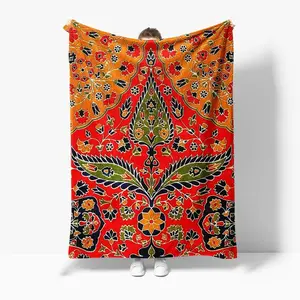 Indonesian Batik Blanket Traditional Cotton Throw Rug Ethnic Pattern Sofa Bed Cover Decorative Cushion Gift