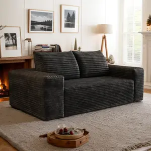 KavlSean 78.8" & 71" & 63" Cloud Loveseat Sofa in a Box, Corduroy 2-Seater Boneless Couch with 2 Throw Pillow, Sponge Double Sofa with Deep Seat & Wide Armrest, No Assembly Required, Compression Sofa for Living Room, Apartment, Small Space