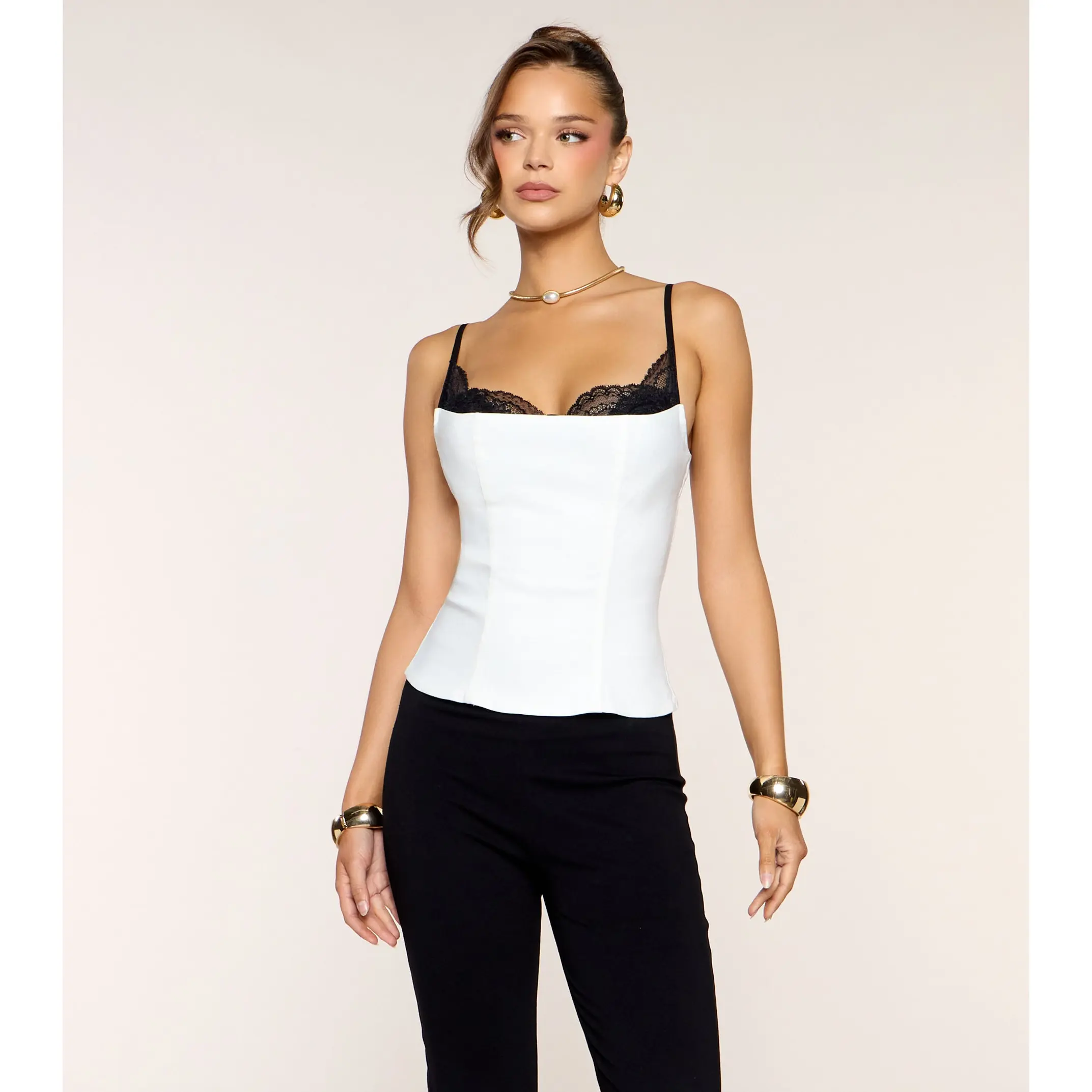 Classy With A Catch Corset Tank Top