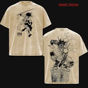 The Hero Killer Stain My Hero Academia Anime Double Printed Vintage Washed Tee Unisex Oversize Anime Manga Washed Heavyweight Cotton T-shirt