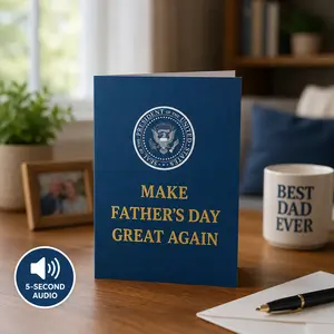 Make Dad Great Again Funny Father’s Day Talking Card with 5-Second Audio, Presidential-Style Humor Greeting Card, Gag Gift for Dad Grandpa Husband