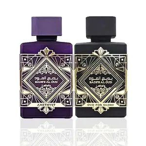 Lattafa Perfumes Bade'e Al Oud 2 Piece  for Unisex (3.4 Ounce Oud for Glory Eau de Parfum Spray + 3.4 Ounce Amethyst Eau de Parfum Spray)