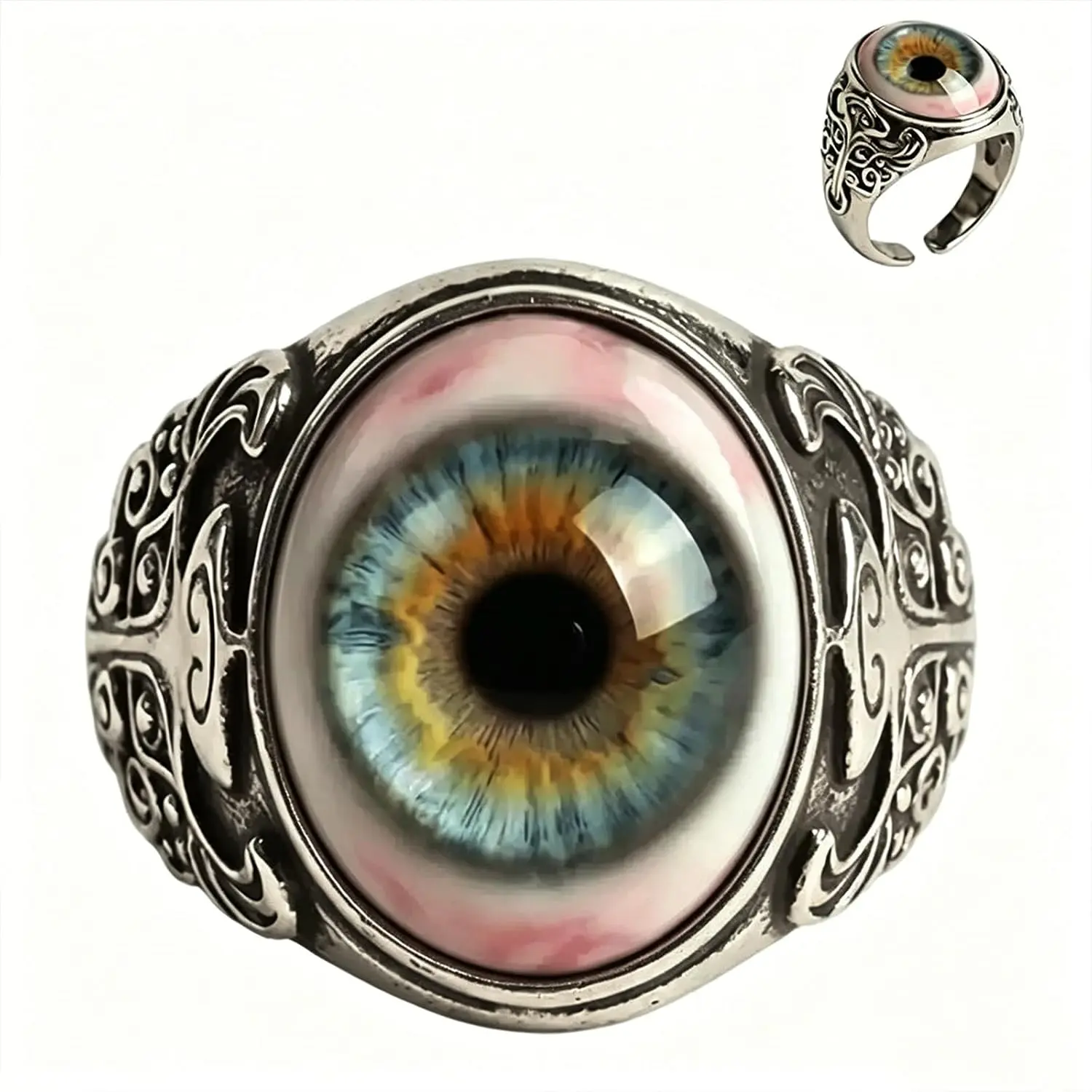 Gothic Eye Ring for Women Men Realistic Eyeball Design Gothic Eye Ring for Women Men Realistic Eyeball Design
