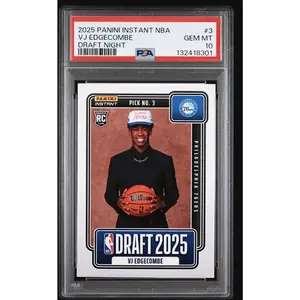 2025 Panini Instant Draft Night VJ Edgecombe #3 Rookie RC PSA 10