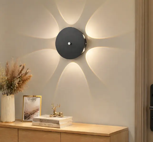 Rechargeable PIR Motion Sensor Wall Light, Magnetic Flower Shadow LED Night Lamp, Remote Control Decorative Wall Lamp, No Drill No Wiring for Bedroom Hallway Stair Living Room