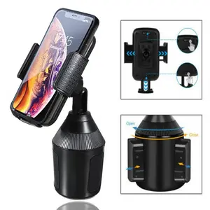 Adjustable Car Phone Mount Cup Holder Telescopic Stand Cradle Rotatable , Universal Fits for iPhone 17 16 15 14 13 12 11 Pro Max,for Samsung Galaxy S24 S23 S22 S21 S20 S10+ S9+ Note 9 Smartphone Cellphone Accessories