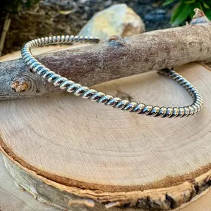 Twisted Wire Sterling Silver Cuff Bracelet | Adjustable Minimalist Rope Design