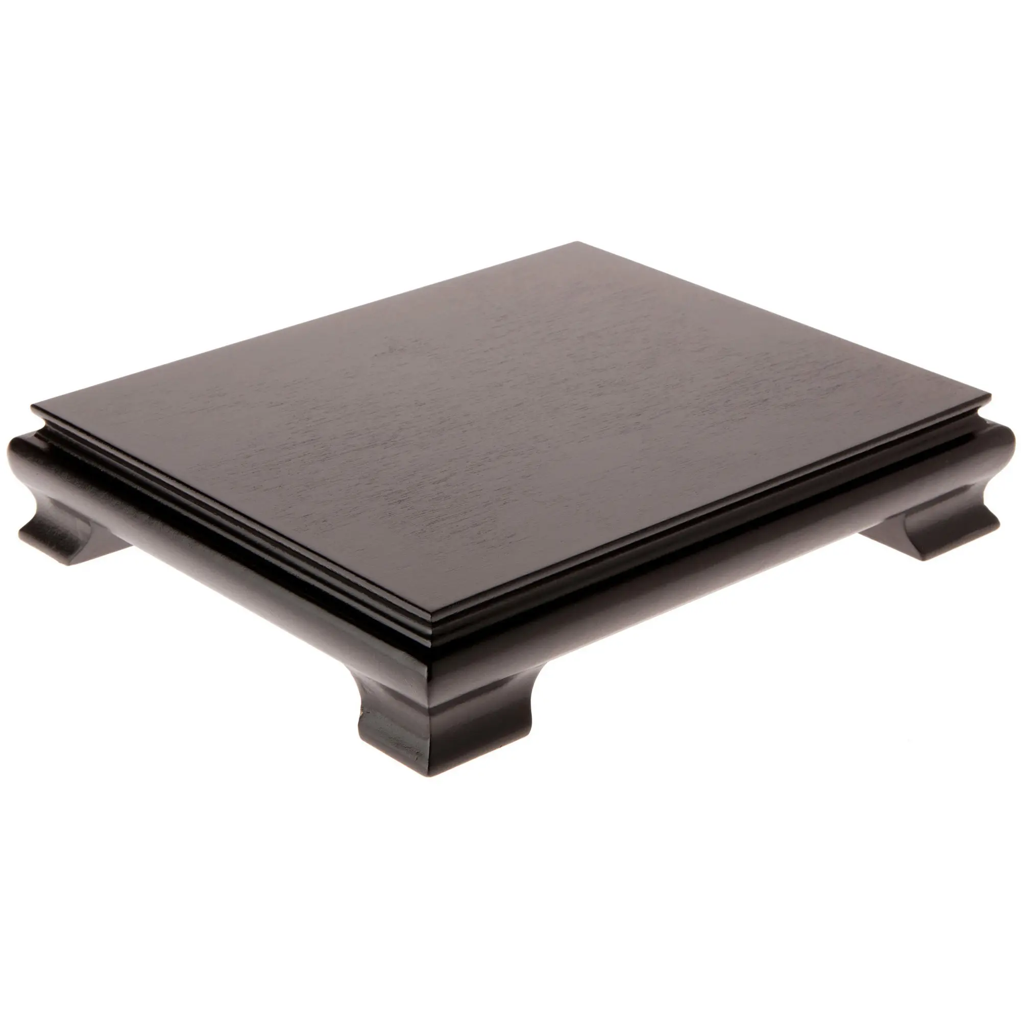 Plymor Rectangular Wood Veneer Footed Display Base, 10.625" W x 8.625" D x 2" H (10" x 8" Display Area)