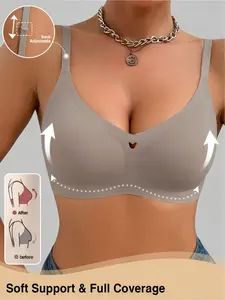 Women's Minimalist Comfortable Elegant Seamles Jelly Gel Wirefree Bra With Non-Deachable Padded Bra