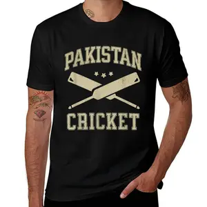 Vintage Pakistan Cricket Mens T Shirts Cotton Short Sleeve T-Shirt Crew Neck Tees Casual Shirt