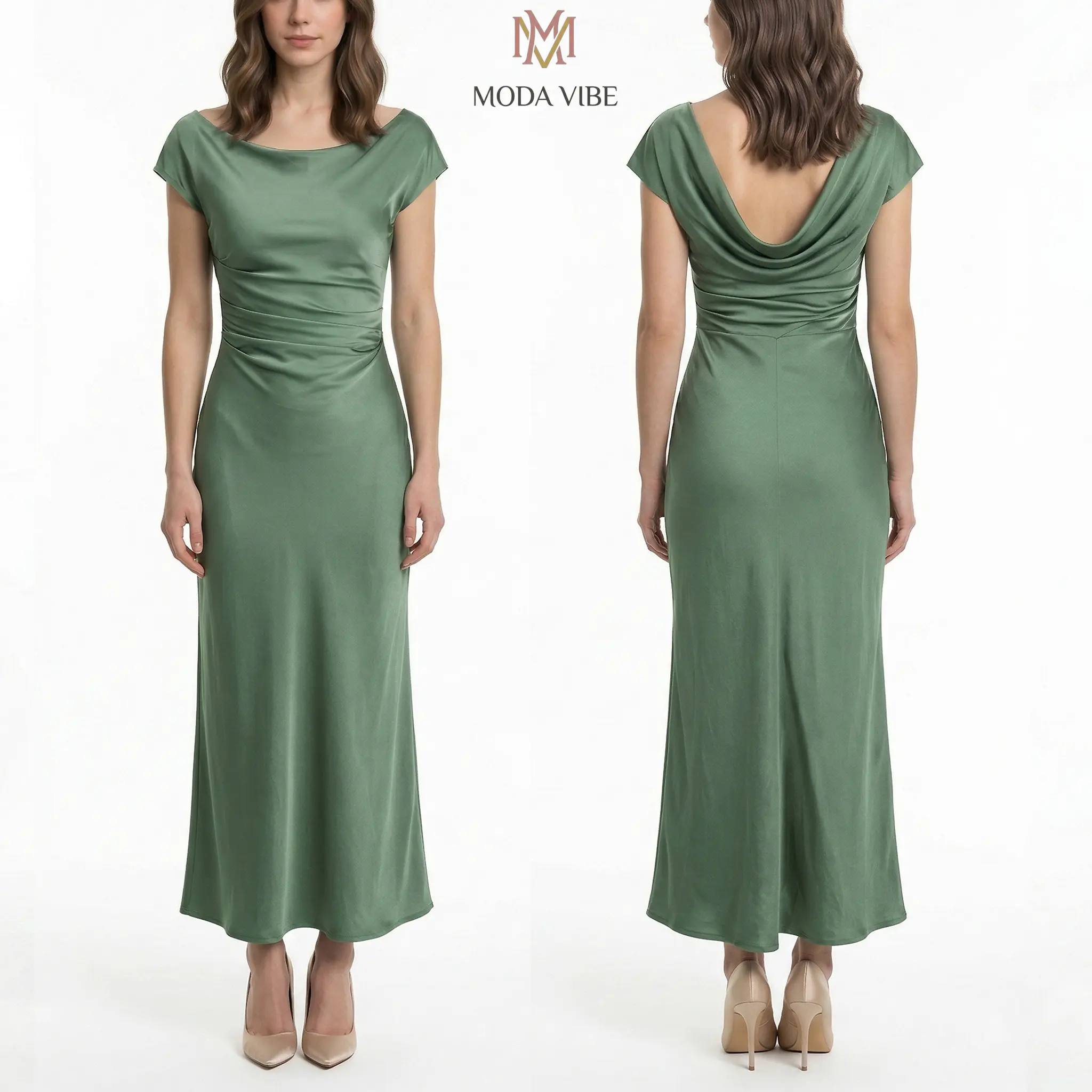 nasty gal green satin dress - TikTok Shop